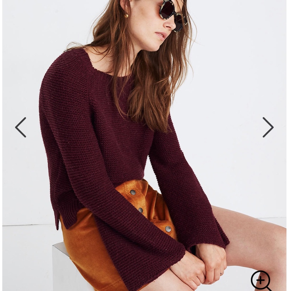Madewell Maroon Wide Sleeve Pullover Sweater - M